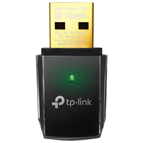 ADAPTADOR USB WIFI TP-LINK ARCHER T2U AC600 MINI PRETO