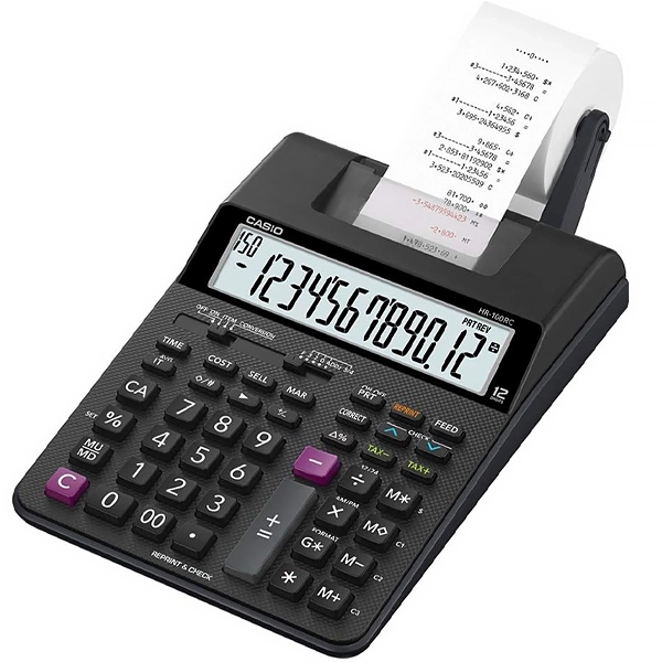 CALCULADORA CASIO HR-100RC BOBINA 12 DIGITOS PRETO SG