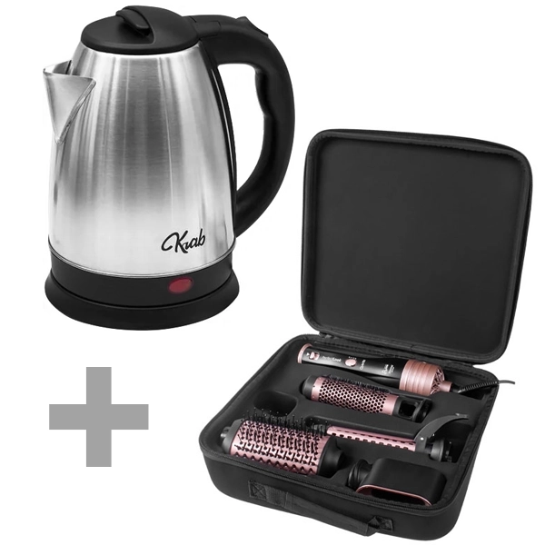 ESCOVA CABELO QUANTA QTKCS7001 4EM1 1300W 2V PR/RS+JARRA ELETRICA KB2L