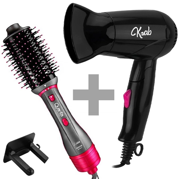 ESCOVA CABELO QUANTA QTES6001 2EM1 1300WATTS 2V CIN/ROS+SECADOR KBSC12