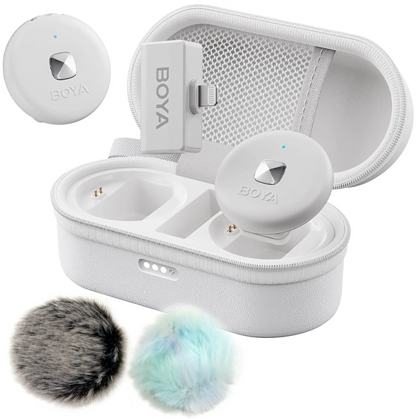 MICROFONE LAPELA BOYA OMIC-D (2TX+1RX)WIRELESS LIGHTNING BRANCO
