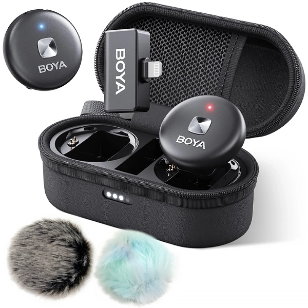 MICROFONE LAPELA BOYA OMIC-D (2TX+1RX)WIRELESS LIGHTNING PRETO