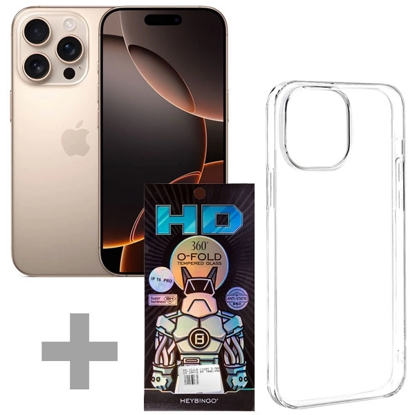 CEL IPHONE 16 PRO ESIM 6.3"  8+128 A3083 DESERT TIT+CA CLAS+PEL HD TEM