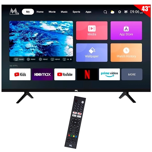 TV  MTEK 43" MY43FSPF LED SMART FULL HD WIFI ANDROID +CONVERSOR