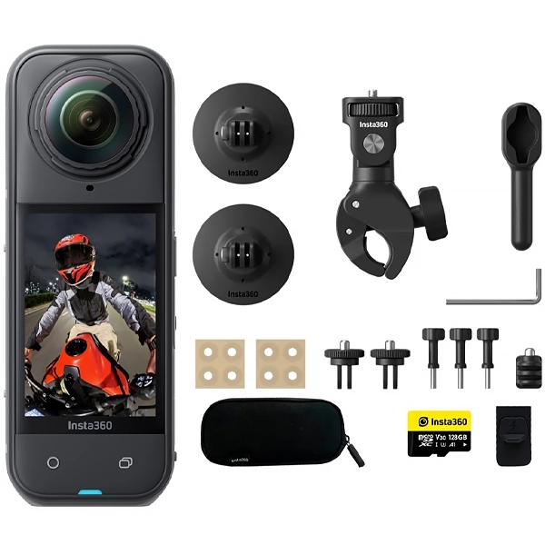 Cámara de Acción Insta360 X5 Motorcycle Bundle (CINSAAHA) 8K - Negro