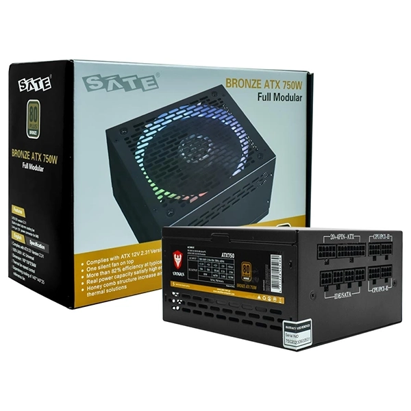 FONTE PC SATELLITE ATX750 ATX 750WATTS 80 PLUS BRONZE PRETO