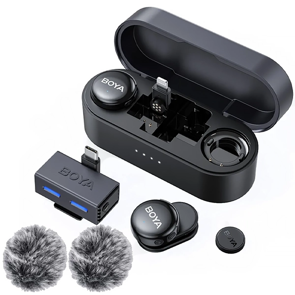 MICROFONE LAPELA BOYA BOYALINK 3-01(AI)(2TX+1RX)WIR USB-C LIGHT ANA PR