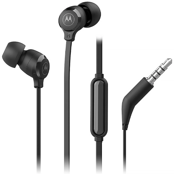 FONE MOTOROLA EARBUDS 3-S C/MICROFONE PEQUENO PRETO
