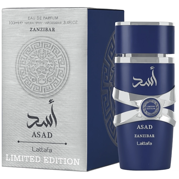 PERFUME MASCULINO ARABE LATTAFA ASAD ZANZIBAR BLUE LIMI ED EDP100(101