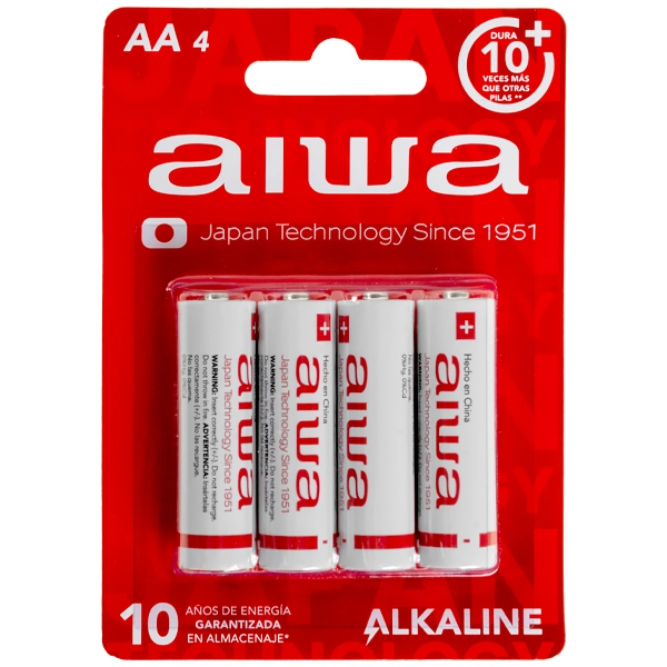 Pilha Alcalina AA Aiwa LR6 AWBAPLR6P41 1.5V - 4 Unidades