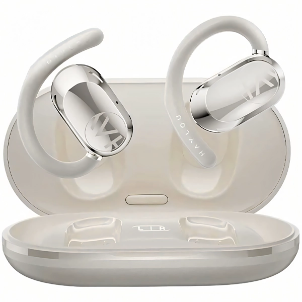 FONE BT HAYLOU OW02 EARHOOK 1 OPEN EARPHONES C/MICROFONE BEIGE/SILVER