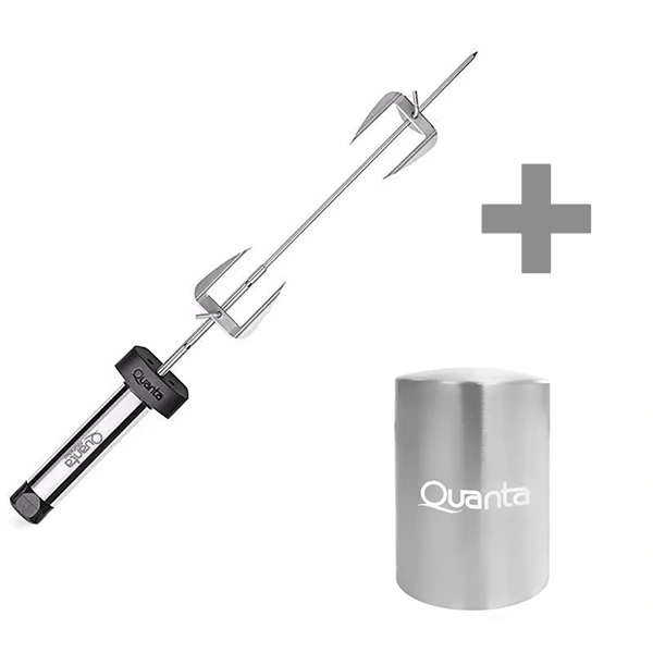 ESPETO QUANTA QTEGE102 GIRATORIO PILHA SILVER/PRETO +ABRIDOR QTAGM01