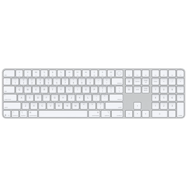 Teclado Inalámbrico Apple Magic Keyboard with Touch ID and Numeric Keypad A3119 MXK73LL Inglés con Bluetooth - Branco