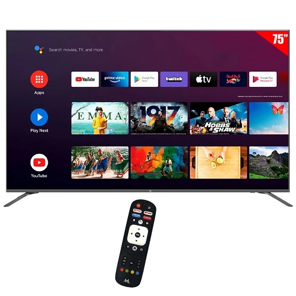 TV  MTEK 75" MK75FSGU LED SMART 4K ULTRA HD BLUETOOTH GOOGLE TV+CONVER