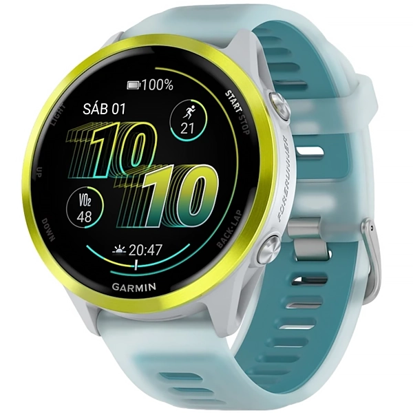 RELOGIO GARMIN FORERUNNER 570 47MM SMART WATCH 010-02971-01 BRAN/TURQ