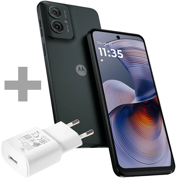 Celular Motorola Moto G55 5G XT2435-2 NFC Nano + eSIM de 256GB/8GB RAM de 6.49" 50+8MP/16MP - Forest Grey (CJ Slim) + Adaptador de Energía itel