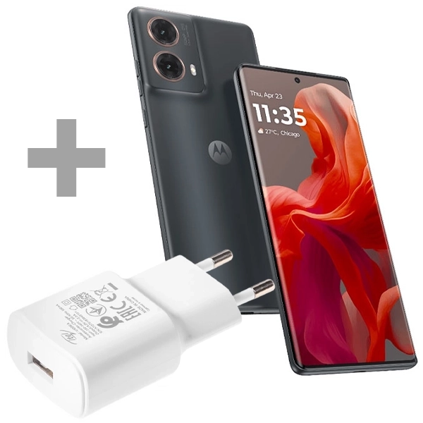 Celular Motorola Moto G85 5G XT2427-2 NFC Nano + eSIM de 256GB/8GB RAM de 6.7" 50+8MP/32MP - Urban Grey (CJ Slim) + Adaptador de Energía itel