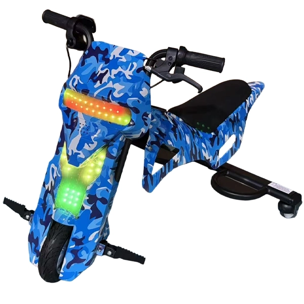 Triciclo Eléctrico Audisat Moto 8" Bluetooth/Speaker - Camouflaged Blue (1 Mes de Garantía)