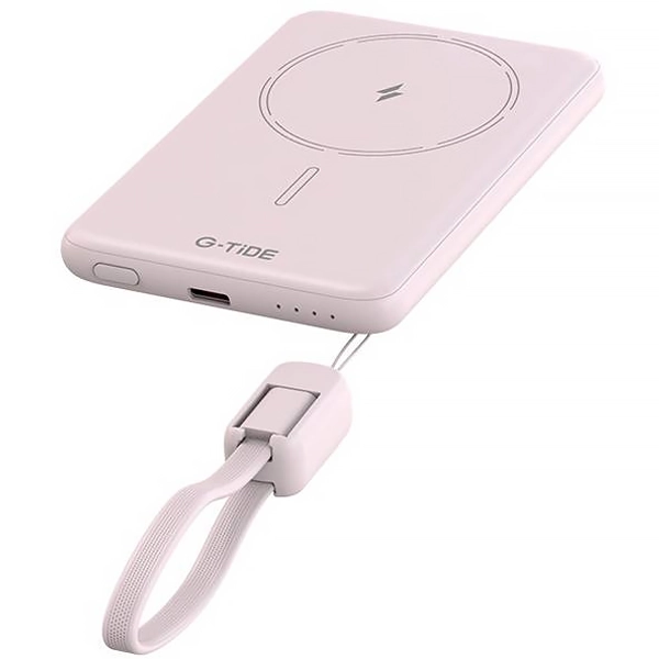 CARREGADOR PORTATIL WIRELESS G-TIDE SLIM 01 5000MAH 1SAIDA ROSA