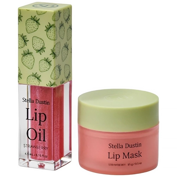 Kit Stella Dustin Lip Oil 4.5 ml + Mascarilla Labial Strawberry 15 g
