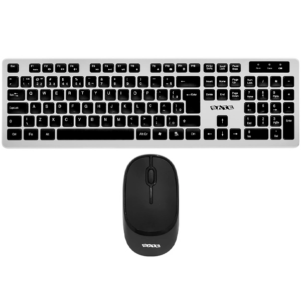 TECLADO SATELLITE AK-761G WIRELESS PORTUGUES+MOUSE SILVER/PRETO