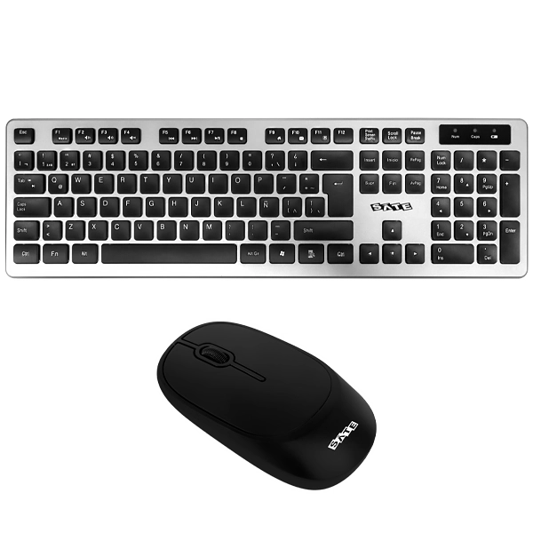 TECLADO SATELLITE AK-762G WIRELESS ESPANHOL+MOUSE SILVER/PRETO