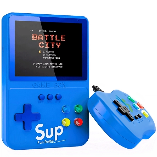 Consola Portátil Game Box Sup K31 Plus de 3.5" con 500 Juegos - Azul + Control (Inglés/Chino)