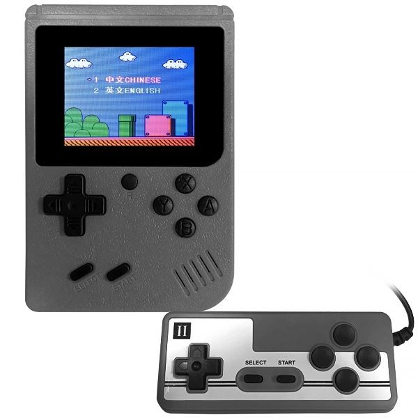 Consola Portátil Game Box Plus de 3" con 500 Juegos - Gris + Control (Inglés/Chino)