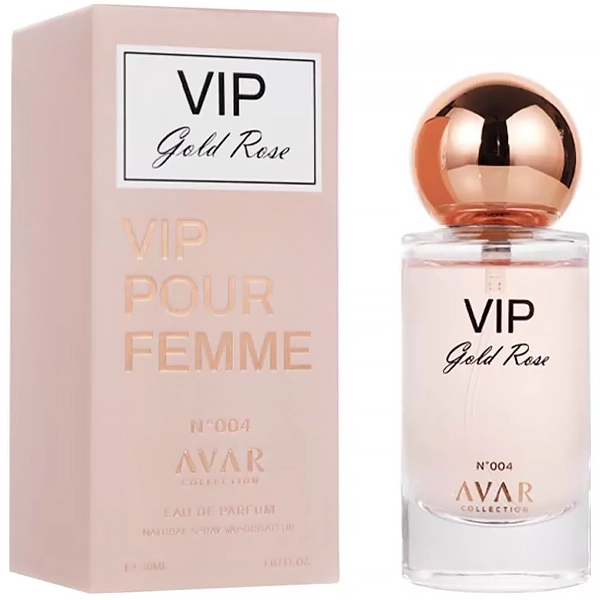 PERFUME FEMININO ARABE AVAR COLLECTION VIP GOLD ROSE N004 EDP30(86085)