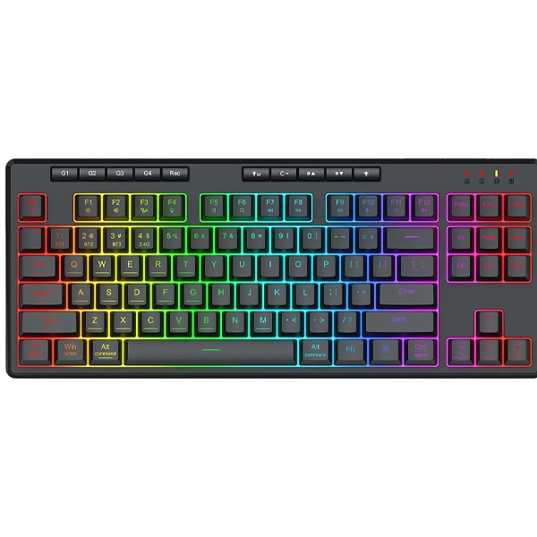 TECLADO REDRAGON K516RGB-PRO SHIVA 87 USB GAMING INGLES PRETO