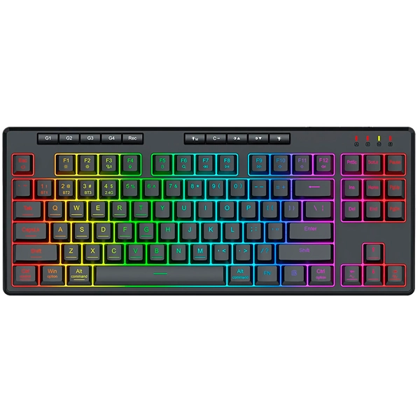 TECLADO REDRAGON K516RGB-PRO SHIVA 87 USB GAMING INGLES PRETO