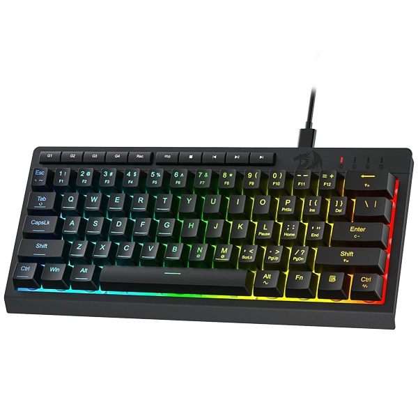 Teclado Gaming Redragon Shiva 61 K522-RGB Inglés USB con Backlight RGB - Negro