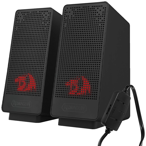 SPEAKER REDRAGON GS513 RANCH 2.0 USB AUXILIAR PRETO