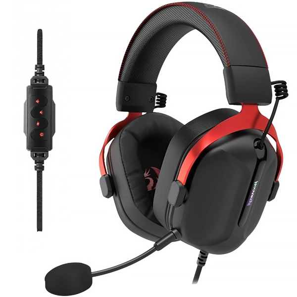 FONE REDRAGON CYBILL H312 GAMING USB C/MICROFONE ARCO PRETO/VERMELHO