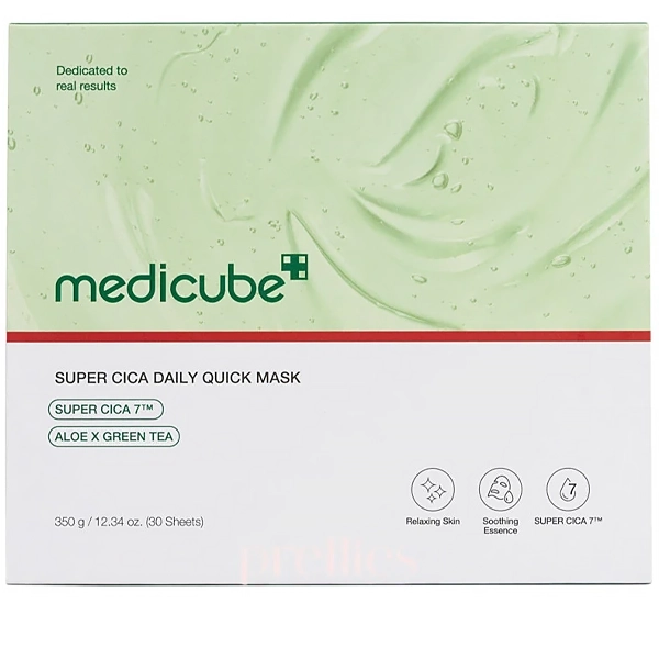 Mascarilla Facial Medicube Super Cica Daily Quick Mask de 30 Unidades