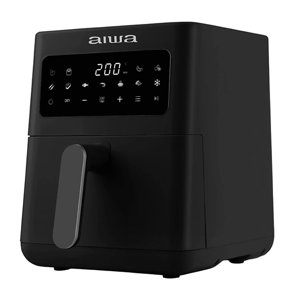 Freidora Eléctrica Aiwa AWFK45 1.350 watts 4.5 Litros 220 - 240 V ~ 50/60 Hz  - Negra/Gris