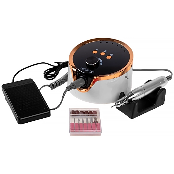 TORNO UNHA PROSPER XSUV-702 MANICURE MACHINE 2V BRANCO/DOURADO