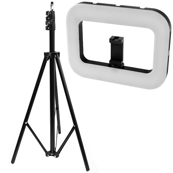 Iluminador LED Prosper U200 Square con Bluetooth 20 watts + Tripé - Negro
