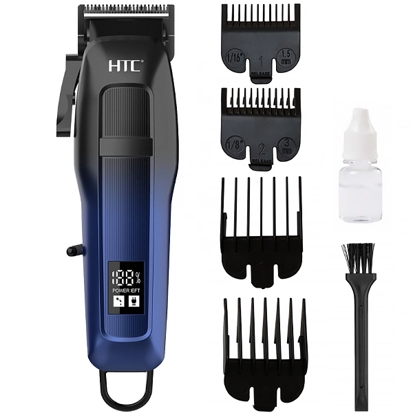 MAQUINA  HTC AT-708 HAIR CLIPPER USB-C RECARREGAVEL PRETO/AZUL