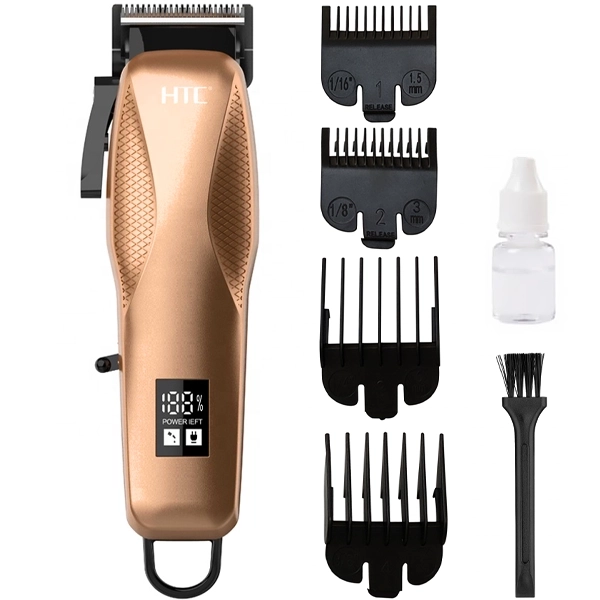 MAQUINA  HTC AT-706 HAIR CLIPPER USB-C RECARREGAVEL DOURADO/PRETO