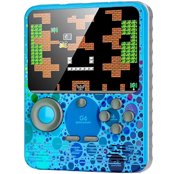 Consola Portátil Game Box G6 de 3.5" con 666 Juegos con Cargador Portátil - Azul Claro/Gris (Inglés/Chino)