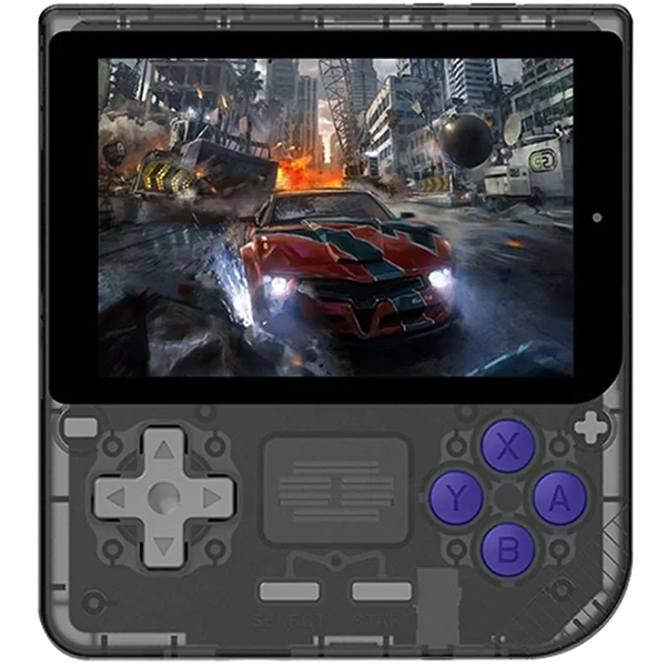 Console Portátil POWKIDDY V10 64GB de 3.5" con 5.000 Juegos - Negro/Transparente