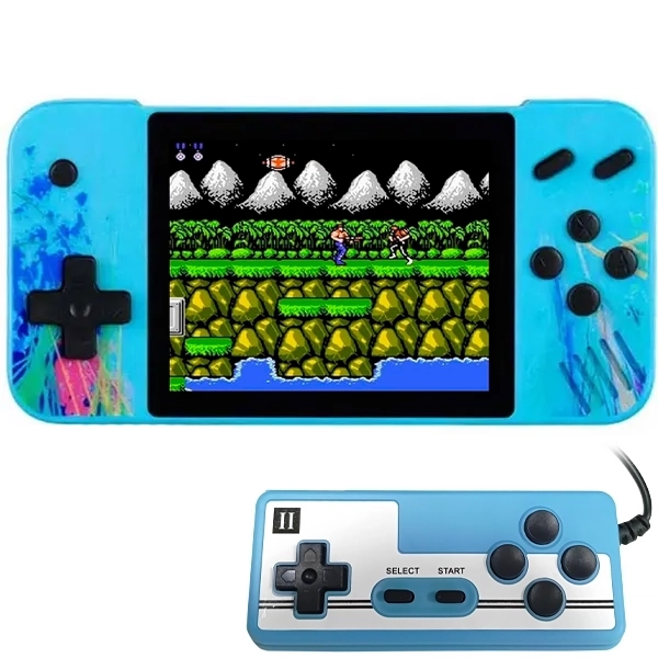 Consola Portátil Game Box Power G3 de 3.5" con 800 Juegos - Azul Claro + Control (Inglés/Chino)
