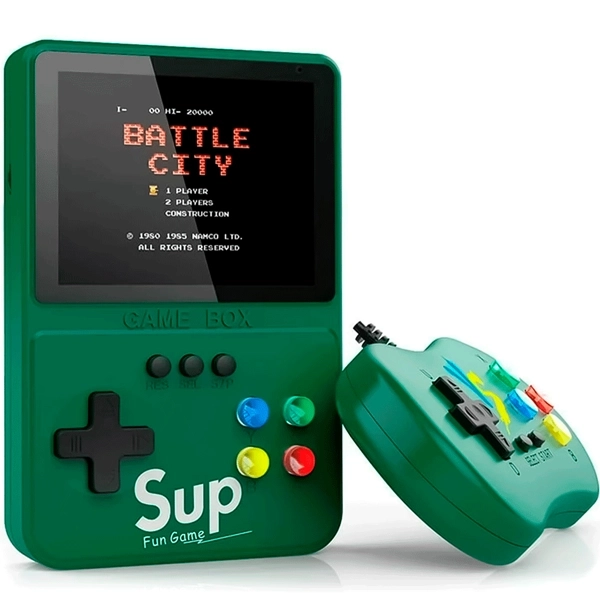Consola Portátil Game Box Sup K31 Plus de 3.5" con 500 Juegos - Verde + Control (Inglés/Chino)