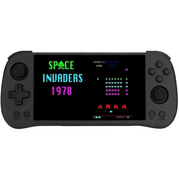 Consola Portátil POWKIDDY X55 64GB de 5.5" con 10.000 Juegos - Negra