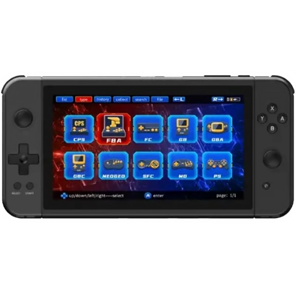 Consola Portátil POWKIDDY X70 64GB de 7" con 5.000 Juegos - Negra (Español/Inglés)