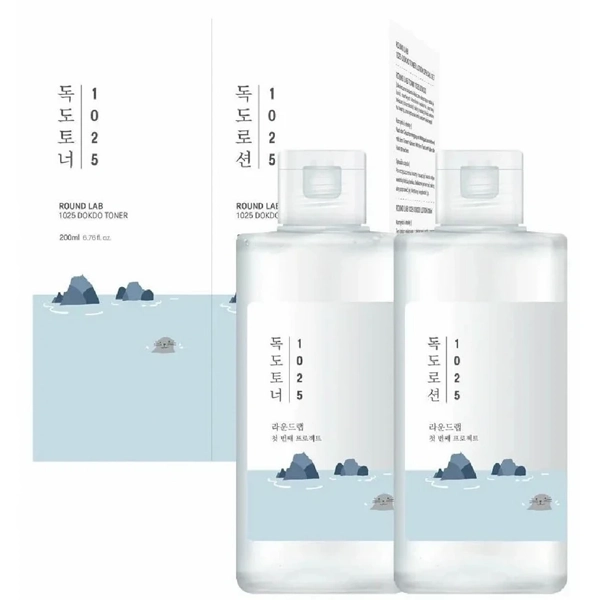 Kit Cuidado Facial ROUND LAB 1025 Dokdo Toner de 200 ml + Dokdo Lotion de 200 ml