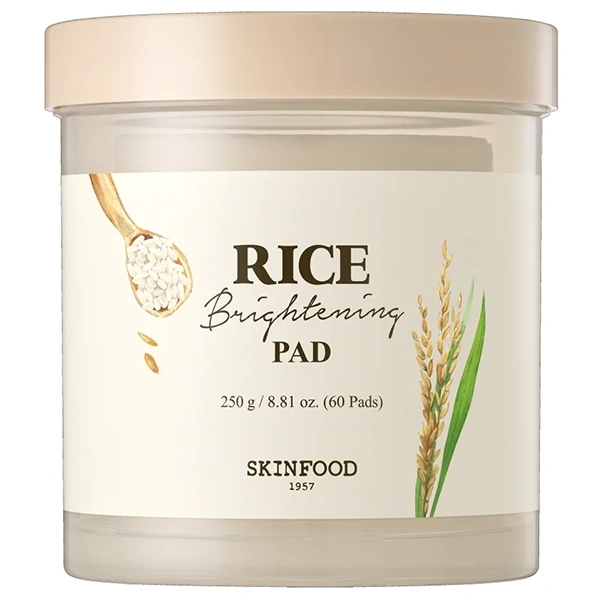 Almofadas Tônicas Skinfood Rice Brightening Pad de 60 Unidades