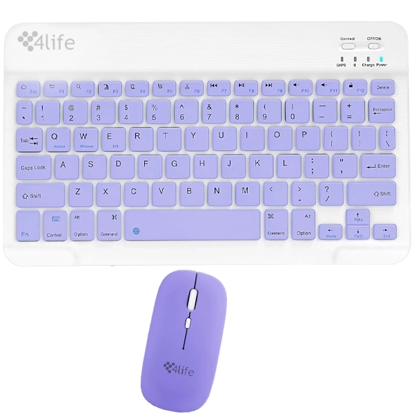 TECLADO 4LIFE FL030PP WIRELESS INGLES +MOUSE ROXO