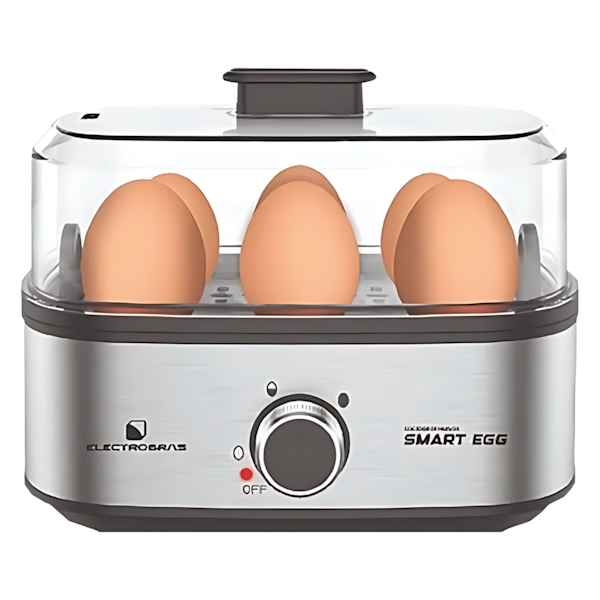 Máquina para Cocinar Huevos ElectroBras Esmart Egg EBEG-06 300 watts para 6 Huevos 220 - 240 V ~ 50/60 Hz - Plata/Negra